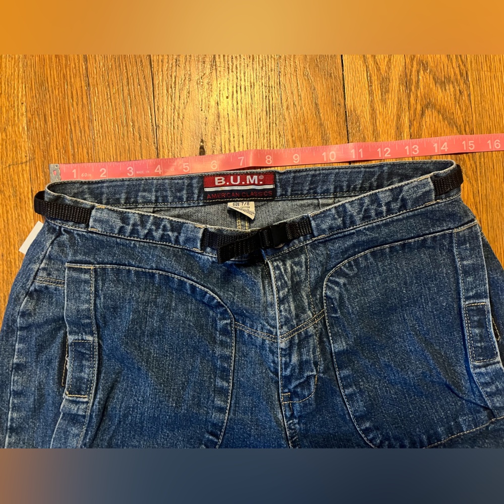 BUM Medium Wash Cargo Shorts with Belt - Picture 3 of 4